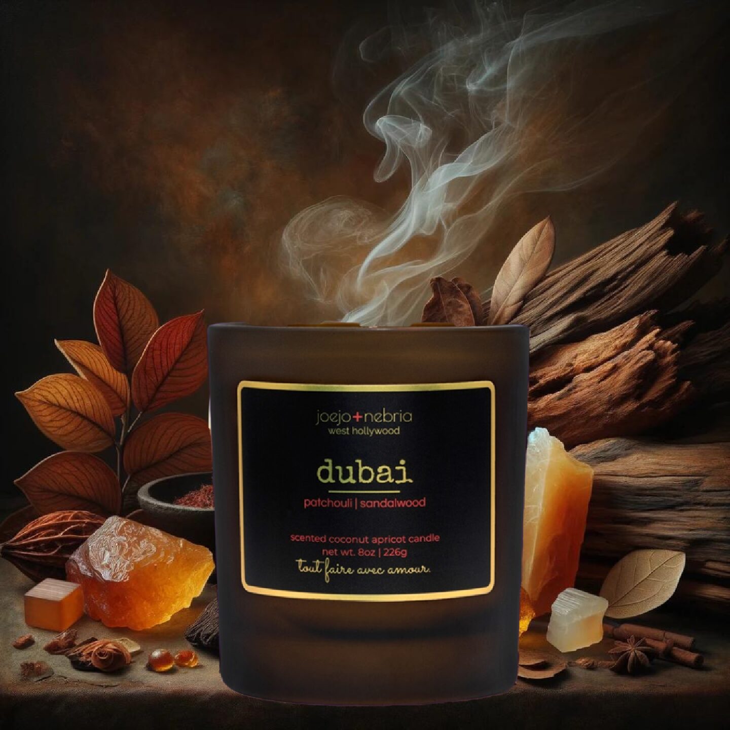 DubaiScented Coconut Apricot Candle Joejo + Nebria Candles