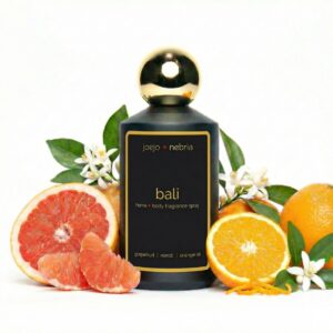 Bali home and body fragrance spray by JoeJo + Nebria with grapefruit, neroli, and orange oil