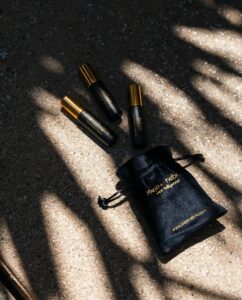 Copenhagen, Milan and Tokyo mini fragrance sprays with JoeJo + Nebria pouch