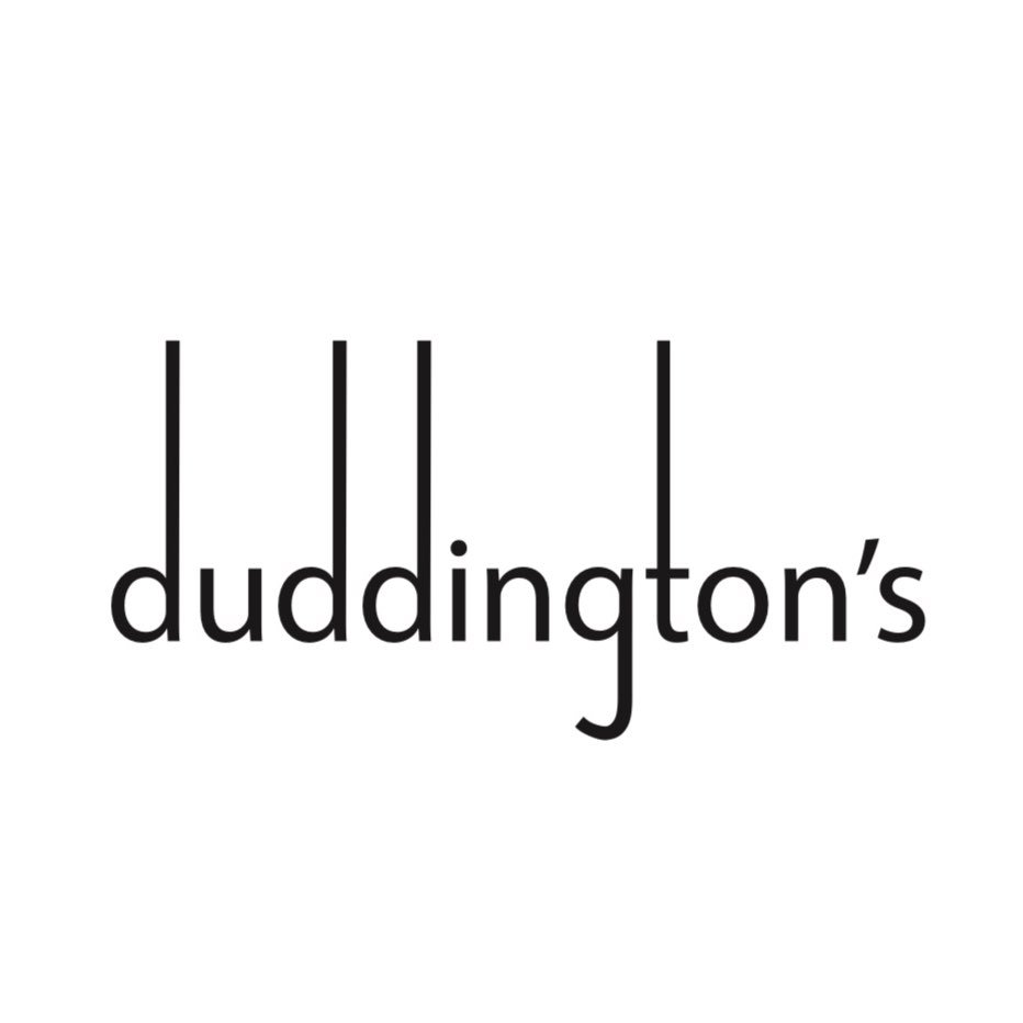 Duddington's store logo featuring a modern black typography design on a light background.